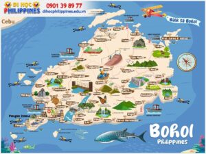 bản đồ du lịch đảo Bohol, Philippines