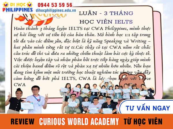 Review học viện Anh ngữ Curious World Academy